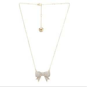 NEW Juicy Couture Pavé Bow Necklace in Gold BNIB